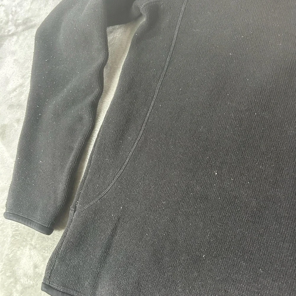 Patagonia Sweater Mens Small Black Better Sweater 1/4 Zip Fleece Logo Pullover